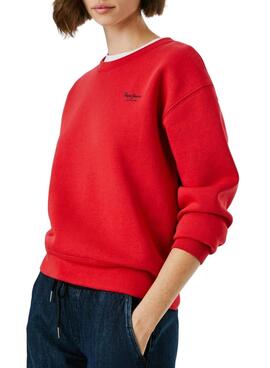 Sweatshirt Pepe Jeans Babi Rundhalsausschnitt Rot für Damen
