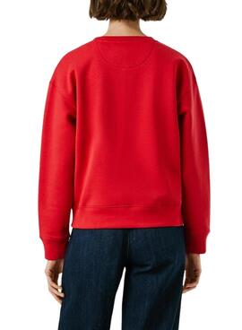 Sweatshirt Pepe Jeans Babi Rundhalsausschnitt Rot für Damen