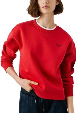 Sweatshirt Pepe Jeans Babi Rundhalsausschnitt Rot für Damen