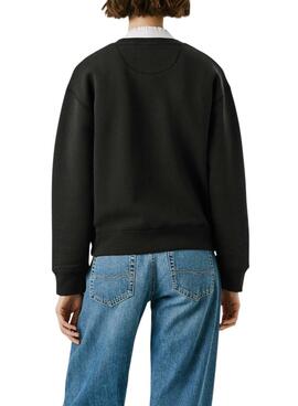 Sweatshirt Pepe Jeans Baddy rundem Halsausschnitt in Schwarz für Damen.