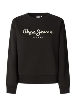 Sweatshirt Pepe Jeans Baddy rundem Halsausschnitt in Schwarz für Damen.