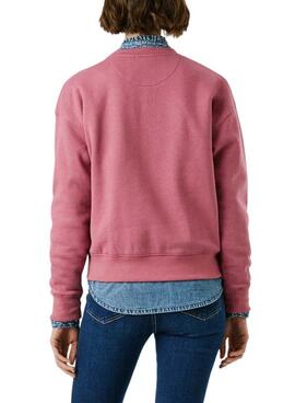 Sweatshirt Pepe Jeans Baddy Rundhalsausschnitt Rosa für Damen