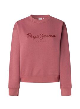 Sweatshirt Pepe Jeans Baddy Rundhalsausschnitt Rosa für Damen