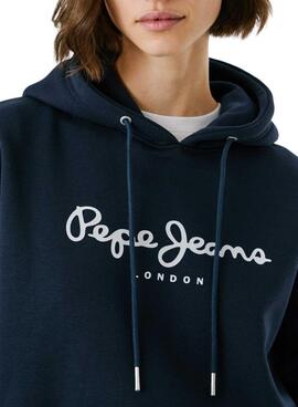 Sweatshirt Pepe Jeans Baddy mit Kapuze in Marineblau für Damen