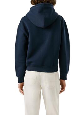 Sweatshirt Pepe Jeans Baddy mit Kapuze in Marineblau für Damen