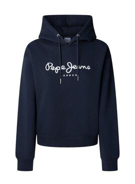 Sweatshirt Pepe Jeans Baddy mit Kapuze in Marineblau für Damen