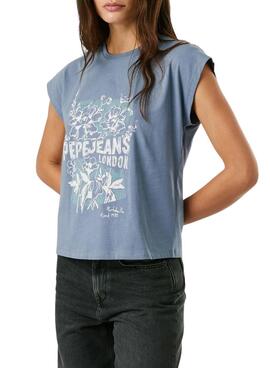 T-Shirt Pepe Jeans Bernice blau für Damen