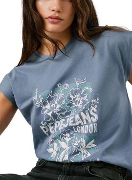 T-Shirt Pepe Jeans Bernice blau für Damen