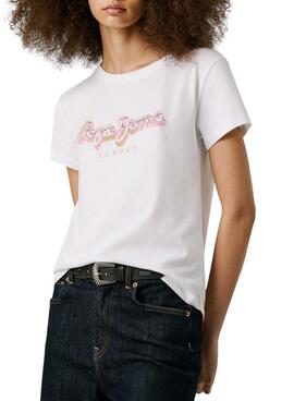 T-shirt Pepe Jeans Becky weiß für Damen