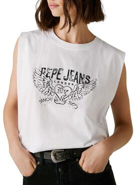 T-shirt Pepe Jeans Bertha weiß für Damen