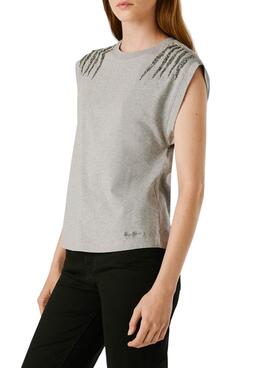 T-Shirt Pepe Jeans Barry grau für Damen