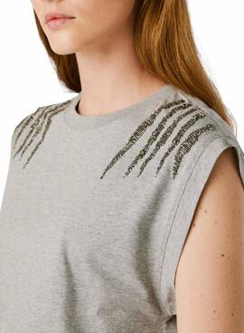 T-Shirt Pepe Jeans Barry grau für Damen