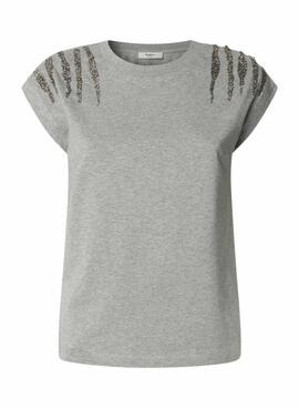 T-Shirt Pepe Jeans Barry grau für Damen