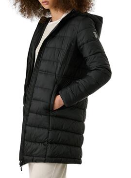 Daunenjacke Pepe Jeans Sally lang schwarz für Damen.