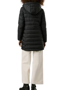 Daunenjacke Pepe Jeans Sally lang schwarz für Damen.