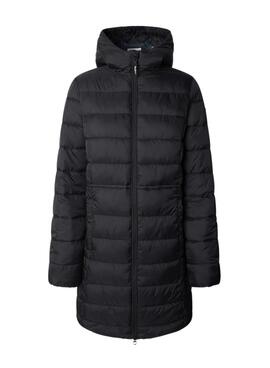 Daunenjacke Pepe Jeans Sally lang schwarz für Damen.