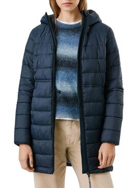 Daunenjacke Pepe Jeans Sally lang marineblau für Damen