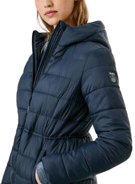 Daunenjacke Pepe Jeans Sally lang marineblau für Damen