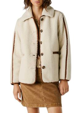Jacke aus Lammfell von Pepe Jeans in Beige Truth für Damen