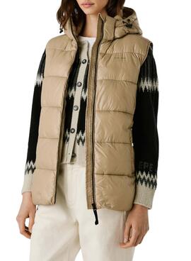 Weste Pepe Jeans gesteppt Sussy beige wasserdicht für Damen