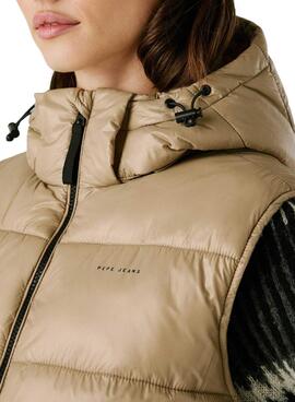 Weste Pepe Jeans gesteppt Sussy beige wasserdicht für Damen