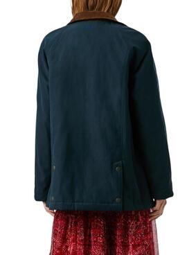 Jacke Pepe Jeans Tess wasserdicht Marineblau für Damen