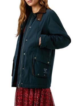 Jacke Pepe Jeans Tess wasserdicht Marineblau für Damen