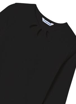 T-shirt Mayoral mit Cut-Outs in Schwarz für Mädchen.