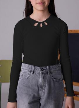 T-shirt Mayoral mit Cut-Outs in Schwarz für Mädchen.