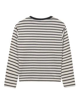 T-shirt Mayoral oversize Streifen schwarz für Mädchen