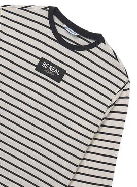 T-shirt Mayoral oversize Streifen schwarz für Mädchen