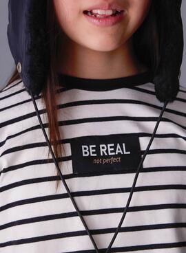 T-shirt Mayoral oversize Streifen schwarz für Mädchen