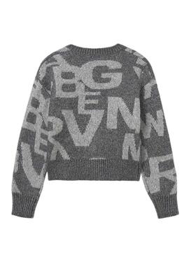 Mayoral Jacquard-Strickpullover in Grau für Mädchen.