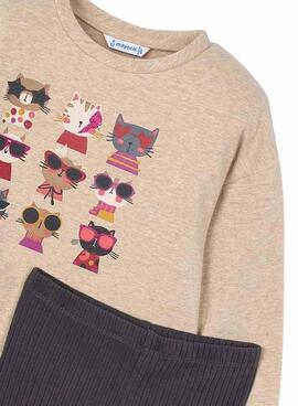 Mayoral Set aus Rippstrick-Leggings und Sweatshirt für Mädchen