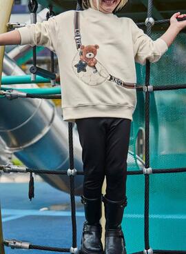 Set Mayoral Leggings und Sweatshirt mit Bärenmuster für Mädchen.