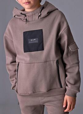 Sweatshirt Mayoral brauner Kontrast für Jungen