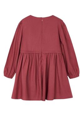 Kleid Mayoral mit granatfarbenen bestickten Details für Mädchen