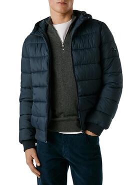Pepe Jeans Steppjacke mit Kapuze in Marineblau für Herren.