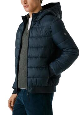 Pepe Jeans Steppjacke mit Kapuze in Marineblau für Herren.