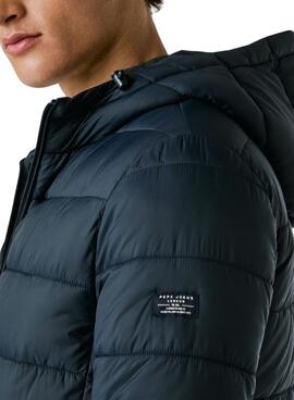 Pepe Jeans Steppjacke mit Kapuze in Marineblau für Herren.