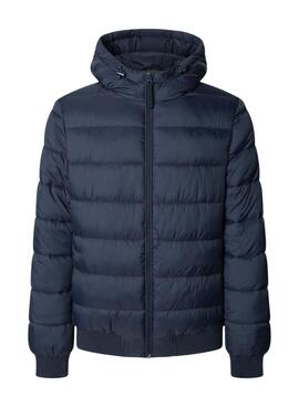 Pepe Jeans Steppjacke mit Kapuze in Marineblau für Herren.
