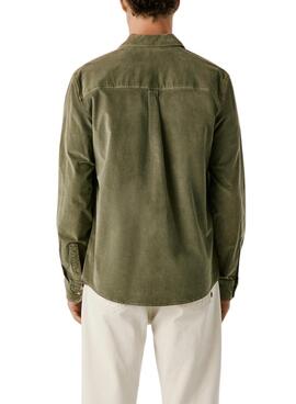 Hemd Pepe Jeans Clayton aus grünem Cord für Herren.