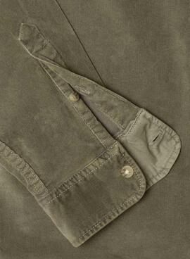 Hemd Pepe Jeans Clayton aus grünem Cord für Herren.