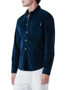Hemd Pepe Jeans Clayton aus marineblauem Kord für Herren