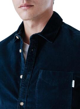 Hemd Pepe Jeans Clayton aus marineblauem Kord für Herren