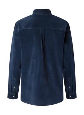 Hemd Pepe Jeans Clayton aus marineblauem Kord für Herren