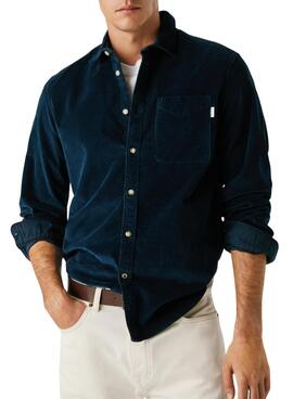 Hemd Pepe Jeans Clayton aus marineblauem Kord für Herren