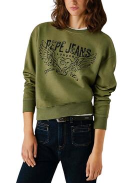 Sweatshirt Pepe Jeans Beberly grün für Damen