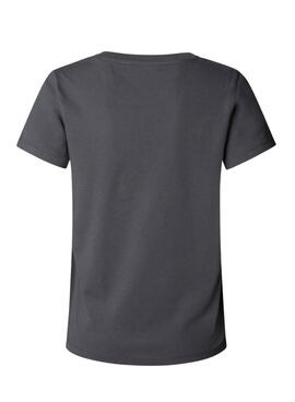 T-Shirt Pepe Jeans Bertie Nieten grau für Damen