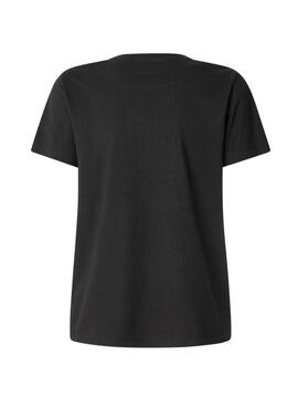 T-Shirt Pepe Jeans Bernadette Nieten schwarz für Damen
